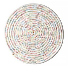 I Love Home 縫線繩編杯墊, 彩虹色, 1個