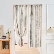 미미솔레 패턴 다용도 문 가리개 일체형 봉타입 커튼