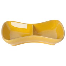 danica STUDIO Heirloom 雙格石陶醬料碟, 芥黃色, 1個