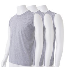 JISIFU 男士透氣絲光加工30支棉圓領肌肉T恤法式背心 3件組