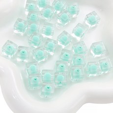 알로데 시럽 스퀘어 투명 반투명 DIY 비즈 10 x 10 mm 10p, 02 그린 투명, 5개