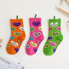 DRESSHOUSE 孩童款心型微笑襪子 3雙