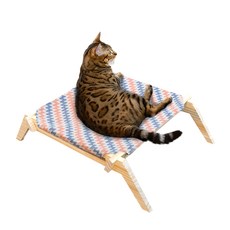 ZESPA 皮卡諾里 原木貓咪方形吊床, 鋸齒圖案(PECA8203Z)