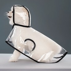 Artipet 寵物透明彩色線條雨衣, 黑色, 1個