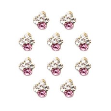 Maket Gamseong 大容量 透明大水鑽 美甲成品 方晶鋯石 手工飾品, 粉紅色, 10個
