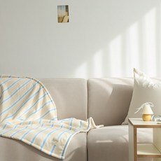 Maison Textile 奶油條紋柔軟圖案超細纖維室內裝飾毯