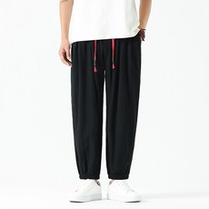 마켓에이 남성용 와이드 조거 린넨 바지