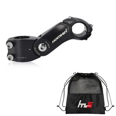 HomHin 風格自行車把立 25.4 x 110 毫米 + 獨家袋套組 CYYP-90-1PU, 黑色（莖）, 1套