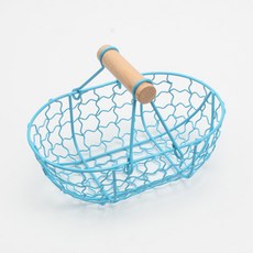 復古框架裝飾籃, 藍色, 2個