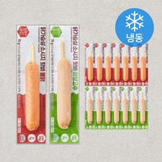 방탄푸드 닭가슴살 소시지 핫바 청양 70g x 8개입 + 불닭 70g x 8개입 매운맛 세트 (냉동), 1120g, 1세트