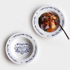 ma maison tableware 藍玫瑰義大利麵盤, 2個, 混合色