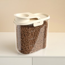 파스텔펫 반려동물 베이직 대용량 사료보관통, 아이보리, 1개, 2L