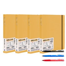 A5 멜리브 노트패드 NM00A6 4p + 유성펜 3p 세트, 노랑(노트패드), 랜덤발송(유성펜), 1세트