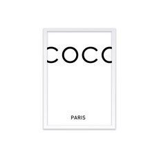 마벨인홈 인테리어 고급 우드액자 + 코코 포스터 + 접착식 후크 세트, 화이트