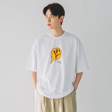 앨빈클로 플로우 다운 스마일링 오버핏 반팔티 AST4832