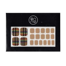 ONNU 네일 빈티지 체크 푸딩젤 페디스티커, 혼합색상, 1개