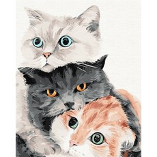 Play about 油畫 Pipo Painting DIY 名畫繪製 40 x 50 cm 貓咪家族, 1個, 混合顏色