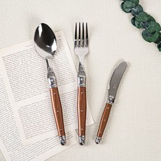 장듀보 라귀올 디너스푼 + 포크 + 버터나이프 세트, 브라운, 1세트, 스푼 + 포크 + 버터나이프