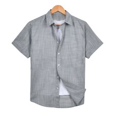 핫코드 남성용 통기성 린넨 반팔 셔츠