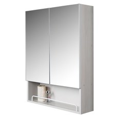 高級款 前鏡面 浴室收納櫃 TB-C6080, 1個, 淺木紋白