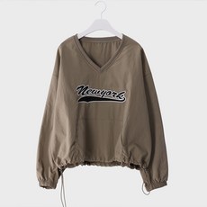 시크폭스 여성용 뉴욕 스트링 브이넥 아노락 맨투맨