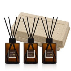 데일리콤마 엠버 에디션 디퓨저 200ml 3p + 블랙리드스틱 12p 세트, 위크앤드, 1개