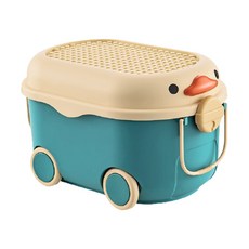 卡通人物移動式滾輪塑膠整理箱 YT_RA1004, 1個, 藍色