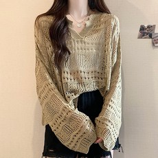 POPLAR NC 鏤空亨利領針織衫