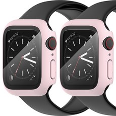 SINJIMORU Apple Watch一體式全包覆SF錶殼 2入, 粉紅色的沙子