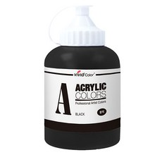 JONG IE NARA Vivid Color 大容量壓克力顏料 黑色, 550ml, 1色