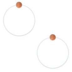 몬드스팟 부착형 우드볼 원형 수건 걸이 YT_RB1337_MA, 화이트, 2개