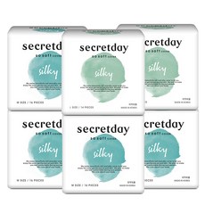 Secret Day 真絲滑衛生巾中號 16p x 4 包 + 大號 14p x 2 包套組, 1組, M