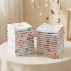 HARAROI 高級滿月紗布手帕 大型4款 + 印花22入組