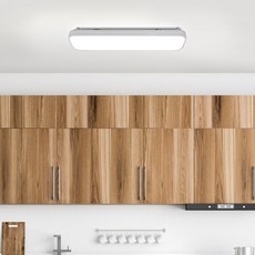 연하 칩셋 플리커프리 LED 직사각 씨밀레 주방 천장등 주광색 30W, 화이트