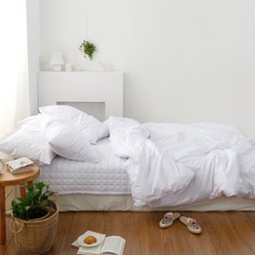 韓國製素色純棉被套, 白色