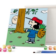 iLovePainting 花生 DIY PAINTING 25 x 25 cm, 史努比棒球遊戲