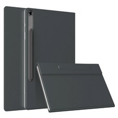 지에스비케이스 프리미엄 태블릿PC 펜슬 수납 슬림 북커버 케이스, 차콜 블랙, 1개