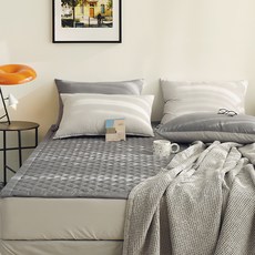 farfe 韓國製造Mono固定鬆緊帶防蟎薄墊, 炭灰色