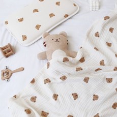 Malolotte 嬰兒印花莫代爾安撫毯, 小熊