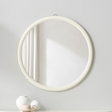 Paroma Giselle原木塗裝圓形鏡, 奶油白