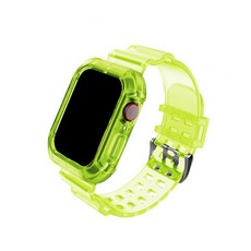 BIG COMPANY Apple Watch 相容一體式透明釦環錶帶 38/40mm, 螢光