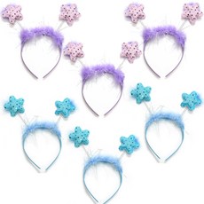 PARTYSHOW 星星絨毛髮箍 2款, 薰衣草藍, 3套