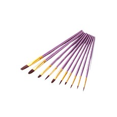 壓克力水彩畫筆組 紫色 10入, 10種, 1套
