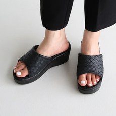 Dangolunni 女款素色編織全根拖鞋 5cm