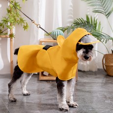 PASTEL PET 寵物基本款連帽雨衣, 1個, 黃色