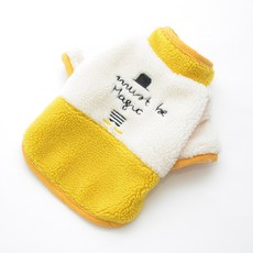 Itemtrade 반려동물 보슬보슬 투톤 배색 옷, 02 옐로우, 1개