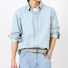 DKA 남성용 빈티지 무드 오버핏 데님 셔츠 G06S14_sd5516