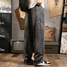 남성용 버뮤다 와이드 스크래치 워싱 청바지 YXD69