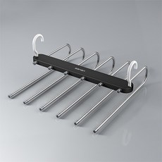 리씨상점 투웨이 6단 바지걸이, 블랙, 1개