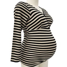 Micobaby 條紋哺乳長袖上衣